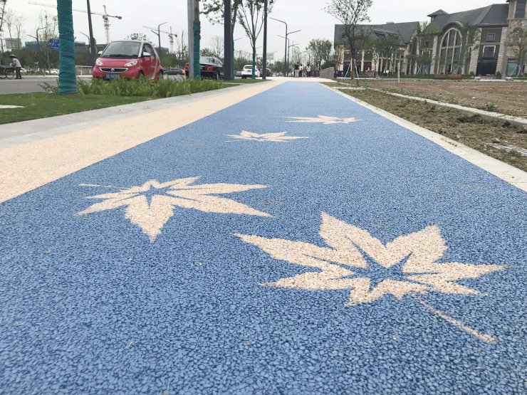 彩色透水胶粘石路面